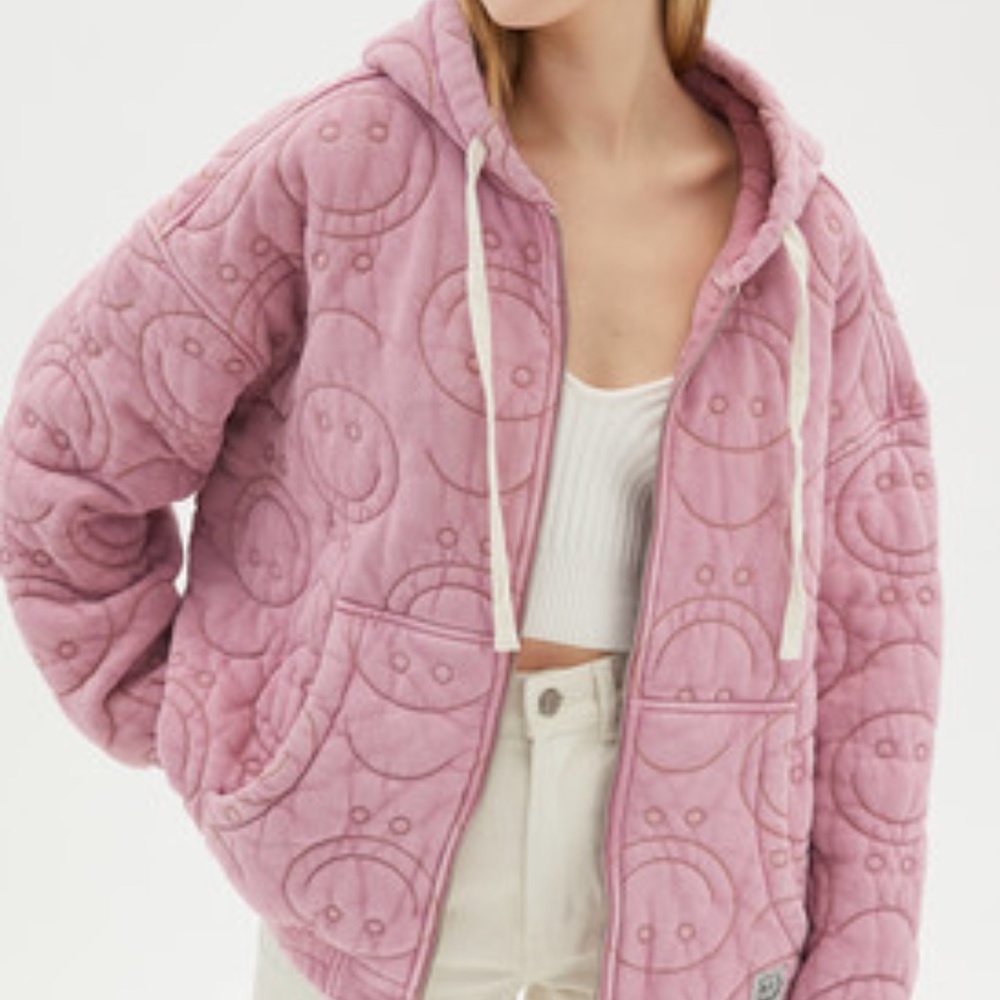 BDG Embroidered Zip Hoodie Sweatshirt